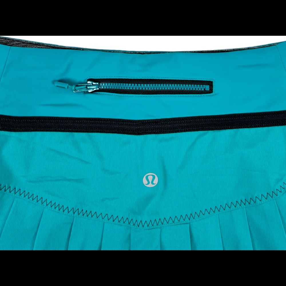 Lululemon Women 4 - 6 Skort Run Reflection Green Skort Tennis Gym Drawstring EUC - Picture 10 of 12